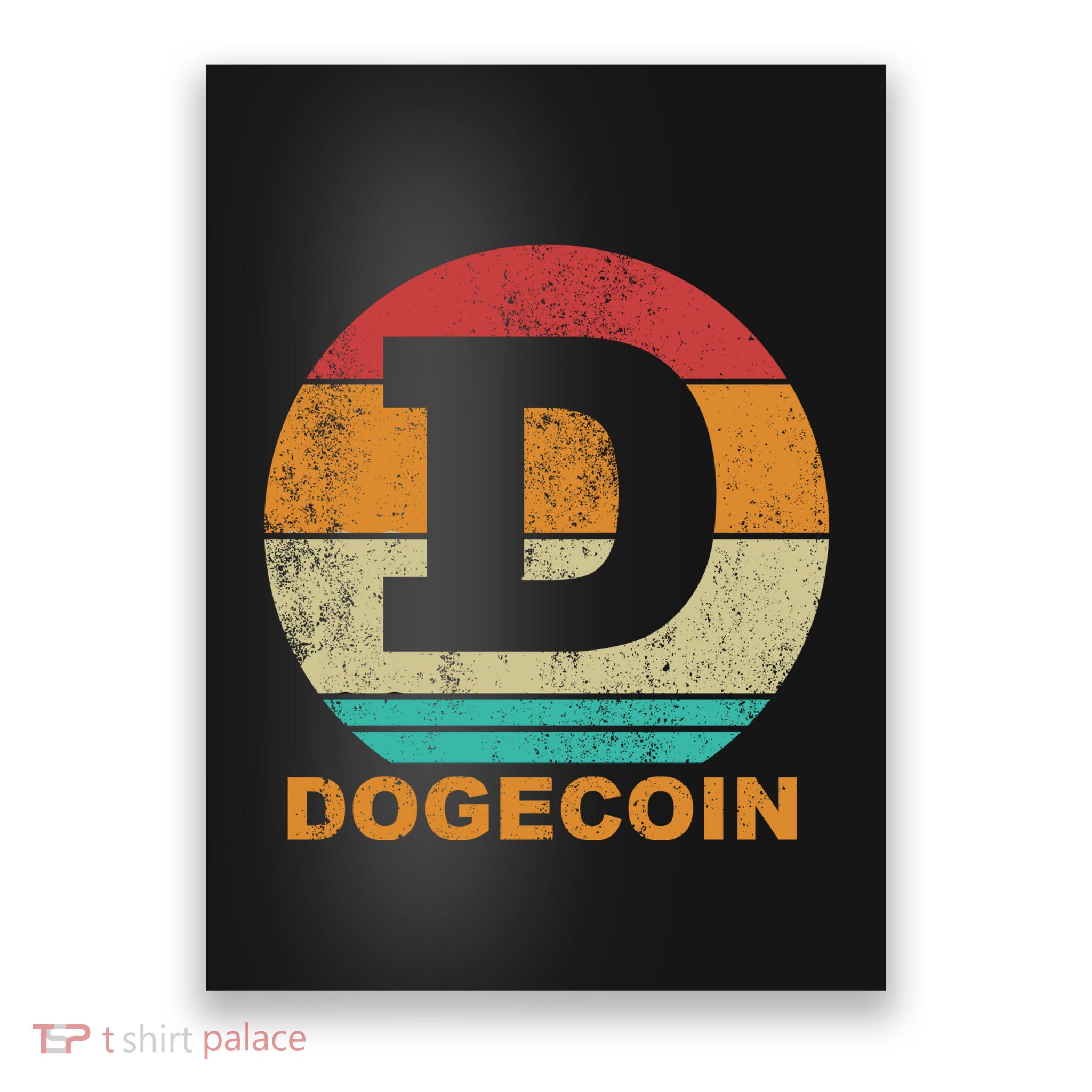 Dogecoin Meme Retro Vintage Style Poster