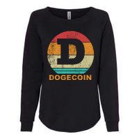 Dogecoin Meme Retro Vintage Style Womens California Wash Sweatshirt