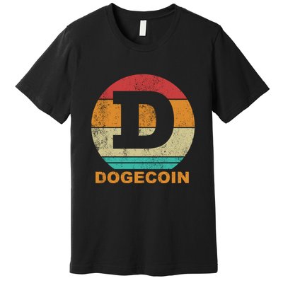 Dogecoin Meme Retro Vintage Style Premium T-Shirt