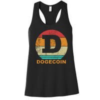 Dogecoin Meme Retro Vintage Style Women's Racerback Tank