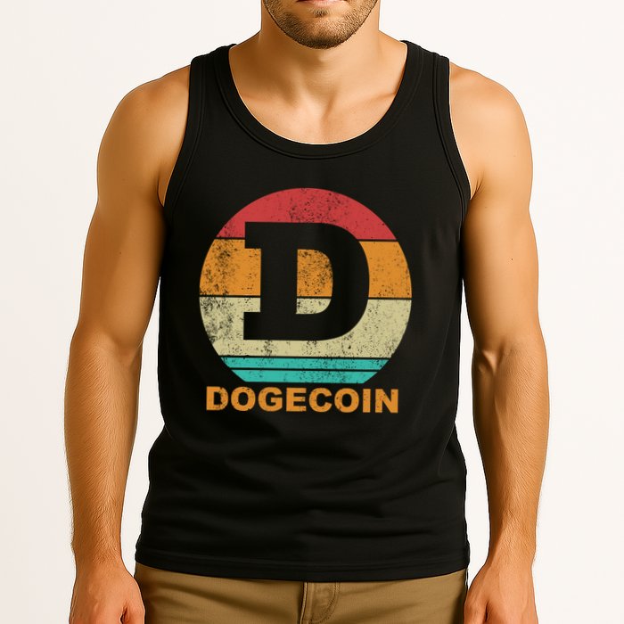 Dogecoin Meme Retro Vintage Style Tank Top