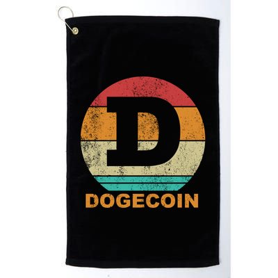 Dogecoin Meme Retro Vintage Style Golf Towel
