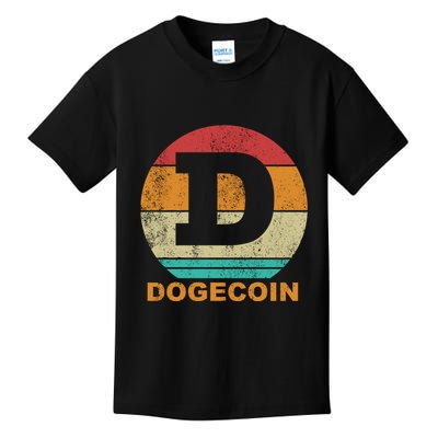 Dogecoin Meme Retro Vintage Style Kids T-Shirt