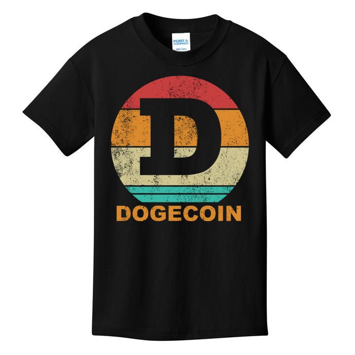 Dogecoin Meme Retro Vintage Style Kids T-Shirt