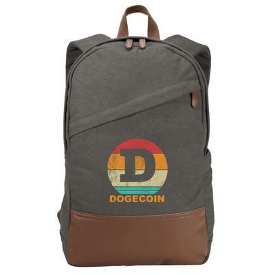Dogecoin Meme Retro Vintage Style Cotton Canvas Backpack