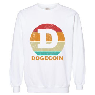 Dogecoin Meme Retro Vintage Style Garment-Dyed Sweatshirt