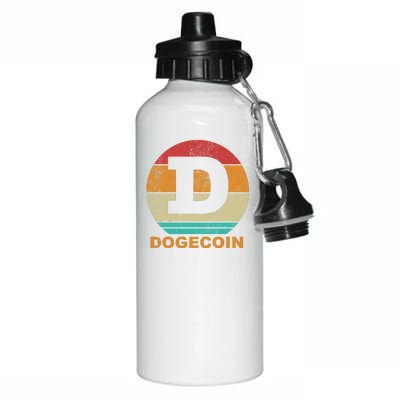 Dogecoin Meme Retro Vintage Style Aluminum Water Bottle 