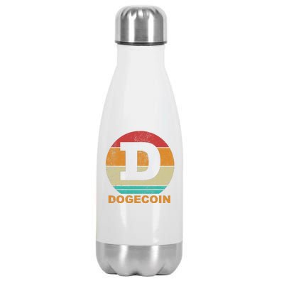 Dogecoin Meme Retro Vintage Style Stainless Steel Insulated Water Bottle