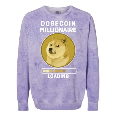 Dogecoin Millionaire Loading Funny Doge Crypto Colorblast Crewneck Sweatshirt