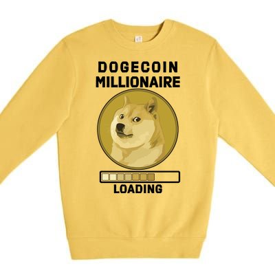 Dogecoin Millionaire Loading Funny Doge Crypto Premium Crewneck Sweatshirt