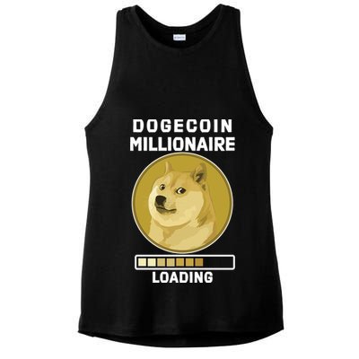 Dogecoin Millionaire Loading Funny Doge Crypto Ladies PosiCharge Tri-Blend Wicking Tank