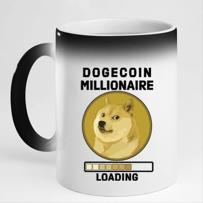 Dogecoin Millionaire Loading Funny Doge Crypto 11oz Black Color Changing Mug