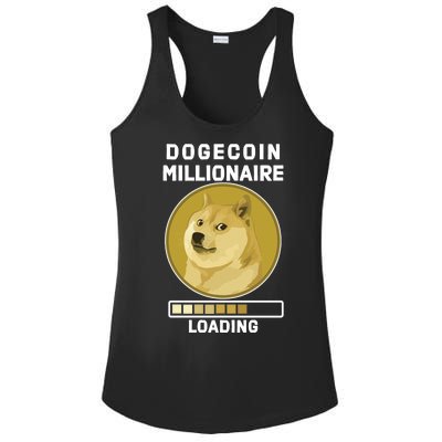 Dogecoin Millionaire Loading Funny Doge Crypto Ladies PosiCharge Competitor Racerback Tank