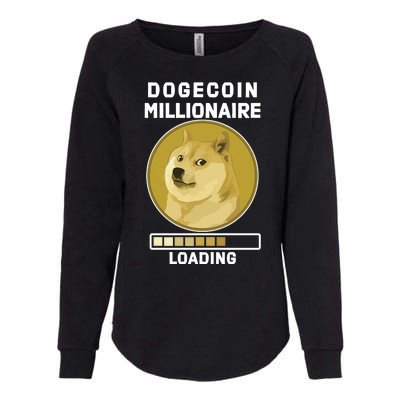 Dogecoin Millionaire Loading Funny Doge Crypto Womens California Wash Sweatshirt