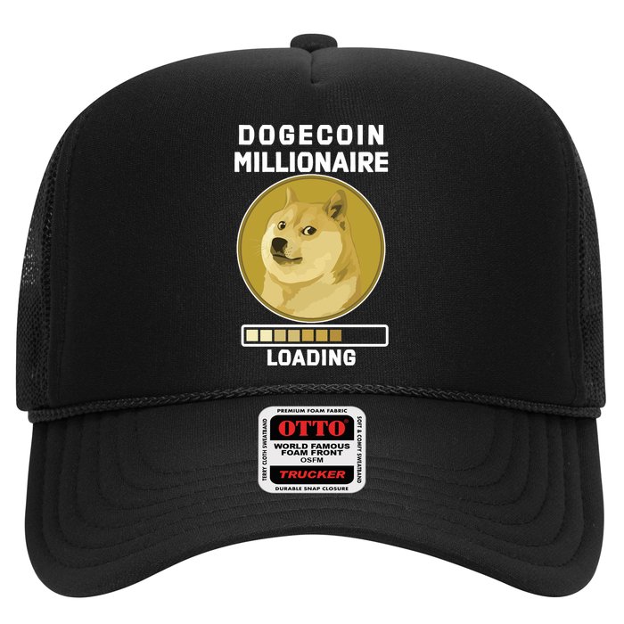 Dogecoin Millionaire Loading Funny Doge Crypto Trucker Hat