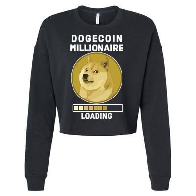 Dogecoin Millionaire Loading Funny Doge Crypto Cropped Pullover Crew