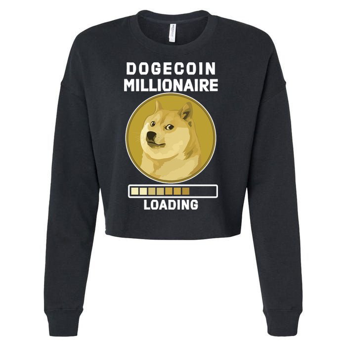 Dogecoin Millionaire Loading Funny Doge Crypto Cropped Pullover Crew