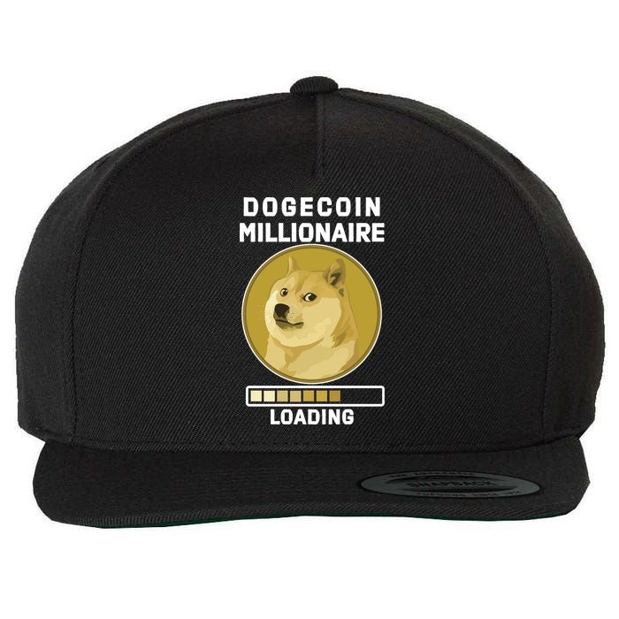Dogecoin Millionaire Loading Funny Doge Crypto Wool Snapback Cap