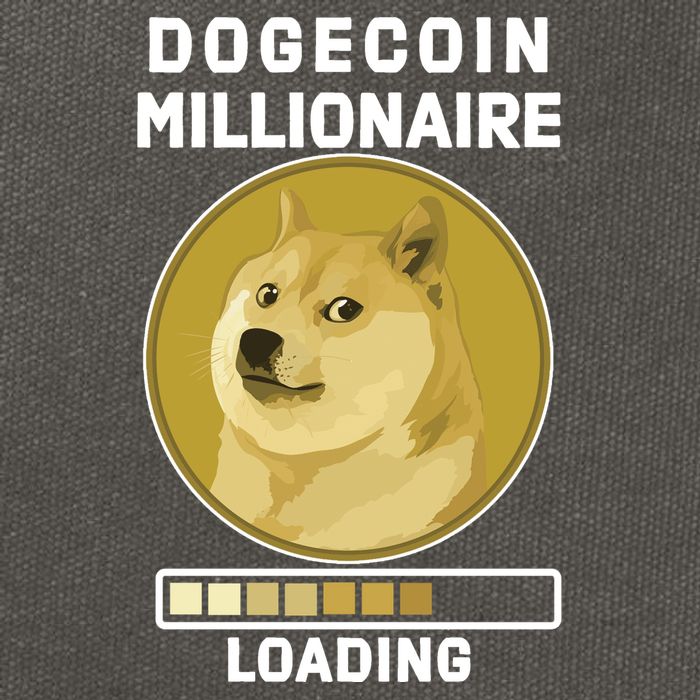 Dogecoin Millionaire Loading Funny Doge Crypto Cotton Canvas Backpack