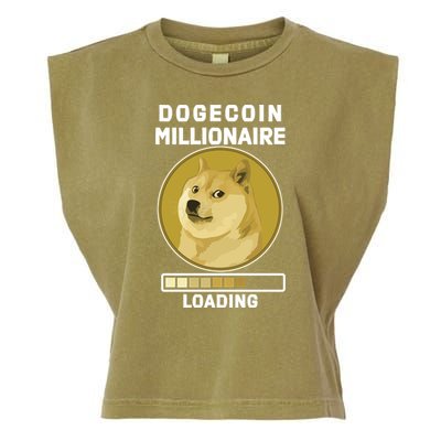 Dogecoin Millionaire Loading Funny Doge Crypto Garment-Dyed Women's Muscle Tee