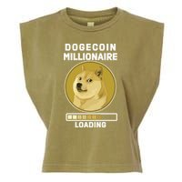 Dogecoin Millionaire Loading Funny Doge Crypto Garment-Dyed Women's Muscle Tee