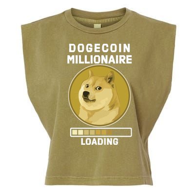 Dogecoin Millionaire Loading Funny Doge Crypto Garment-Dyed Women's Muscle Tee