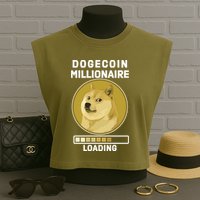 Dogecoin Millionaire Loading Funny Doge Crypto Garment-Dyed Women's Muscle Tee