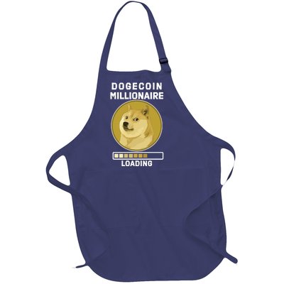 Dogecoin Millionaire Loading Funny Doge Crypto Full-Length Apron With Pockets