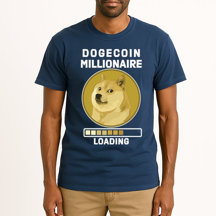 Dogecoin Millionaire Loading Funny Doge Crypto Tall T-Shirt