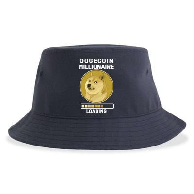 Dogecoin Millionaire Loading Funny Doge Crypto Sustainable Bucket Hat