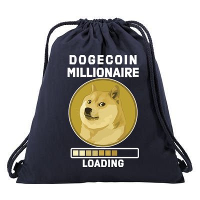 Dogecoin Millionaire Loading Funny Doge Crypto Drawstring Bag