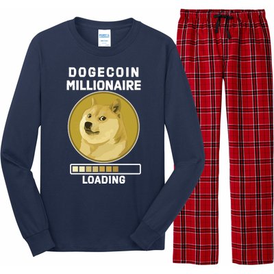 Dogecoin Millionaire Loading Funny Doge Crypto Long Sleeve Pajama Set