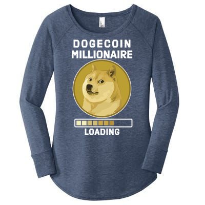 Dogecoin Millionaire Loading Funny Doge Crypto Women's Perfect Tri Tunic Long Sleeve Shirt