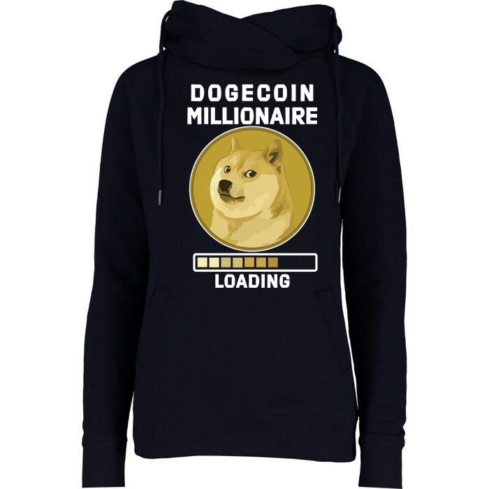 Dogecoin Millionaire Loading Funny Doge Crypto Womens Funnel Neck Pullover Hood