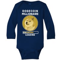 Dogecoin Millionaire Loading Funny Doge Crypto Baby Long Sleeve Bodysuit