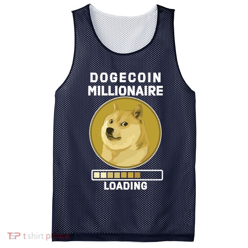 Dogecoin Millionaire Loading Funny Doge Crypto Mesh Reversible Basketball Jersey Tank