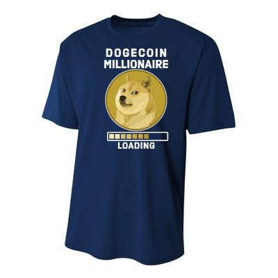 Dogecoin Millionaire Loading Funny Doge Crypto Youth Performance Sprint T-Shirt