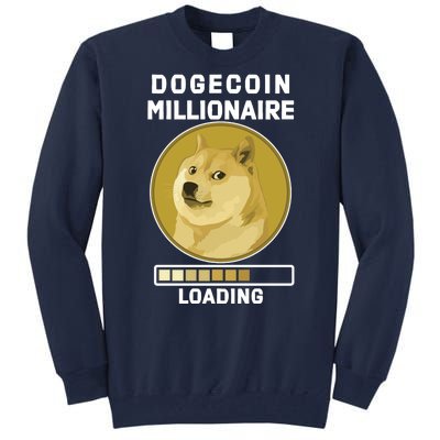 Dogecoin Millionaire Loading Funny Doge Crypto Tall Sweatshirt