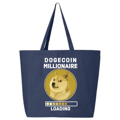 Dogecoin Millionaire Loading Funny Doge Crypto 25L Jumbo Tote