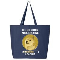 Dogecoin Millionaire Loading Funny Doge Crypto 25L Jumbo Tote