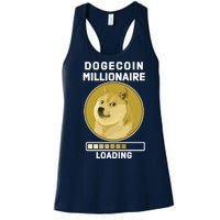 Dogecoin Millionaire Loading Funny Doge Crypto Women's Racerback Tank