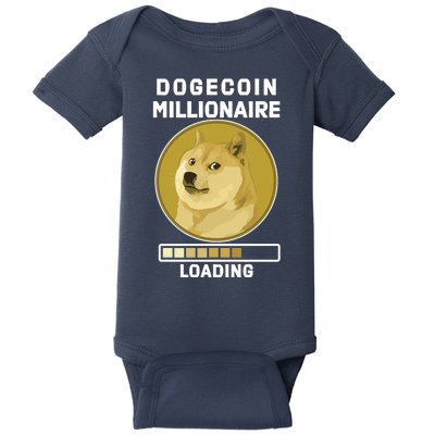 Dogecoin Millionaire Loading Funny Doge Crypto Baby Bodysuit