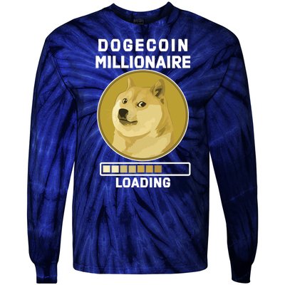 Dogecoin Millionaire Loading Funny Doge Crypto Tie-Dye Long Sleeve Shirt