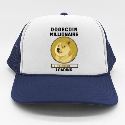 Dogecoin Millionaire Loading Funny Doge Crypto Trucker Hat