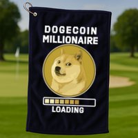 Dogecoin Millionaire Loading Funny Doge Crypto Golf Towel