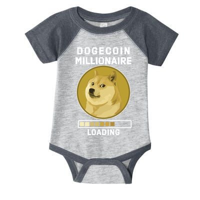 Dogecoin Millionaire Loading Funny Doge Crypto Infant Baby Jersey Bodysuit