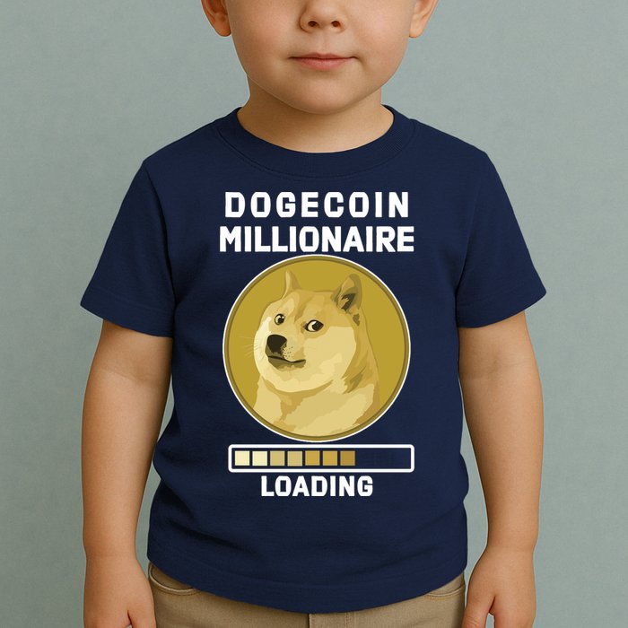Dogecoin Millionaire Loading Funny Doge Crypto Toddler T-Shirt