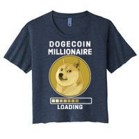 Dogecoin Millionaire Loading Funny Doge Crypto Women's Crop Top Tee