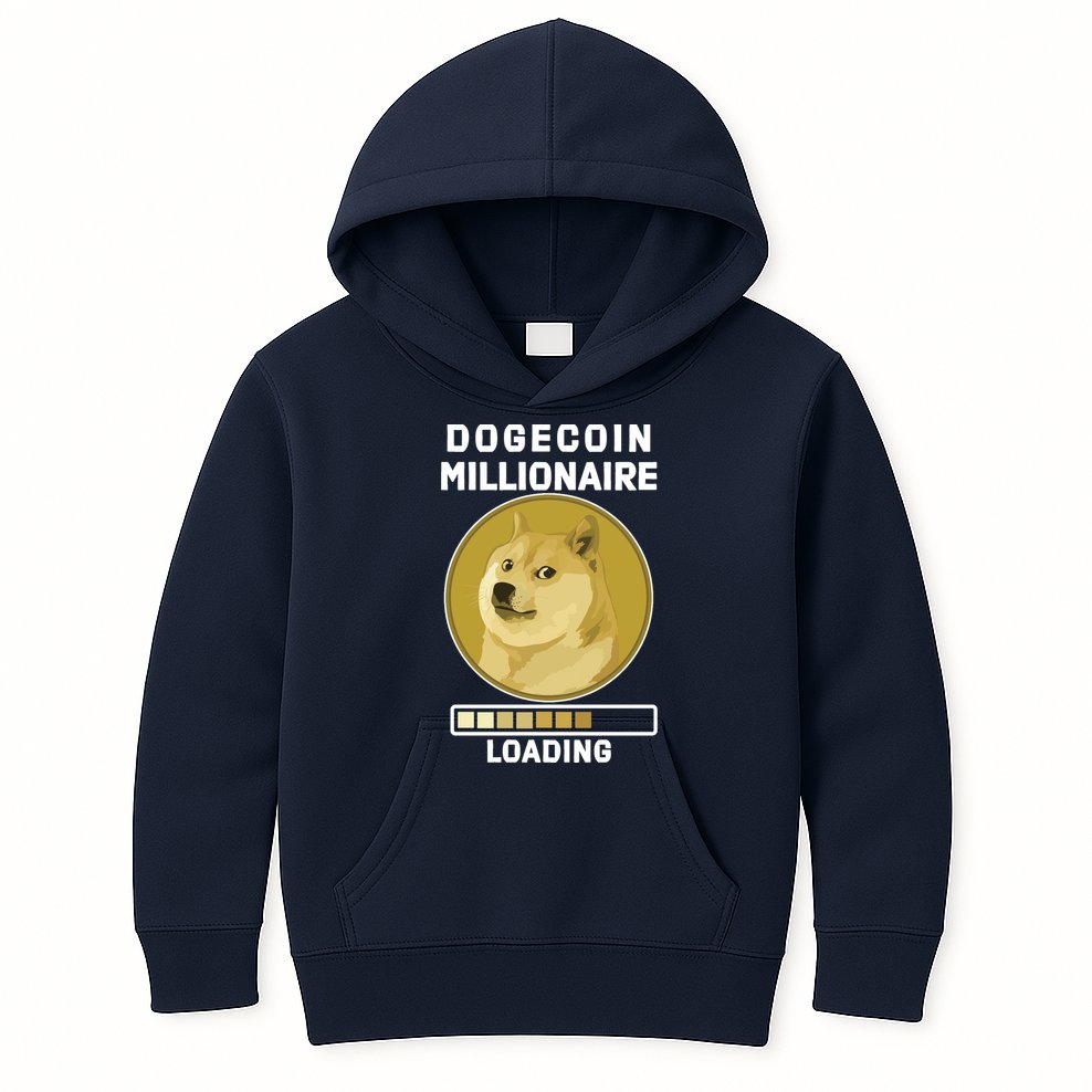 Dogecoin Millionaire Loading Funny Doge Crypto Kids Hoodie