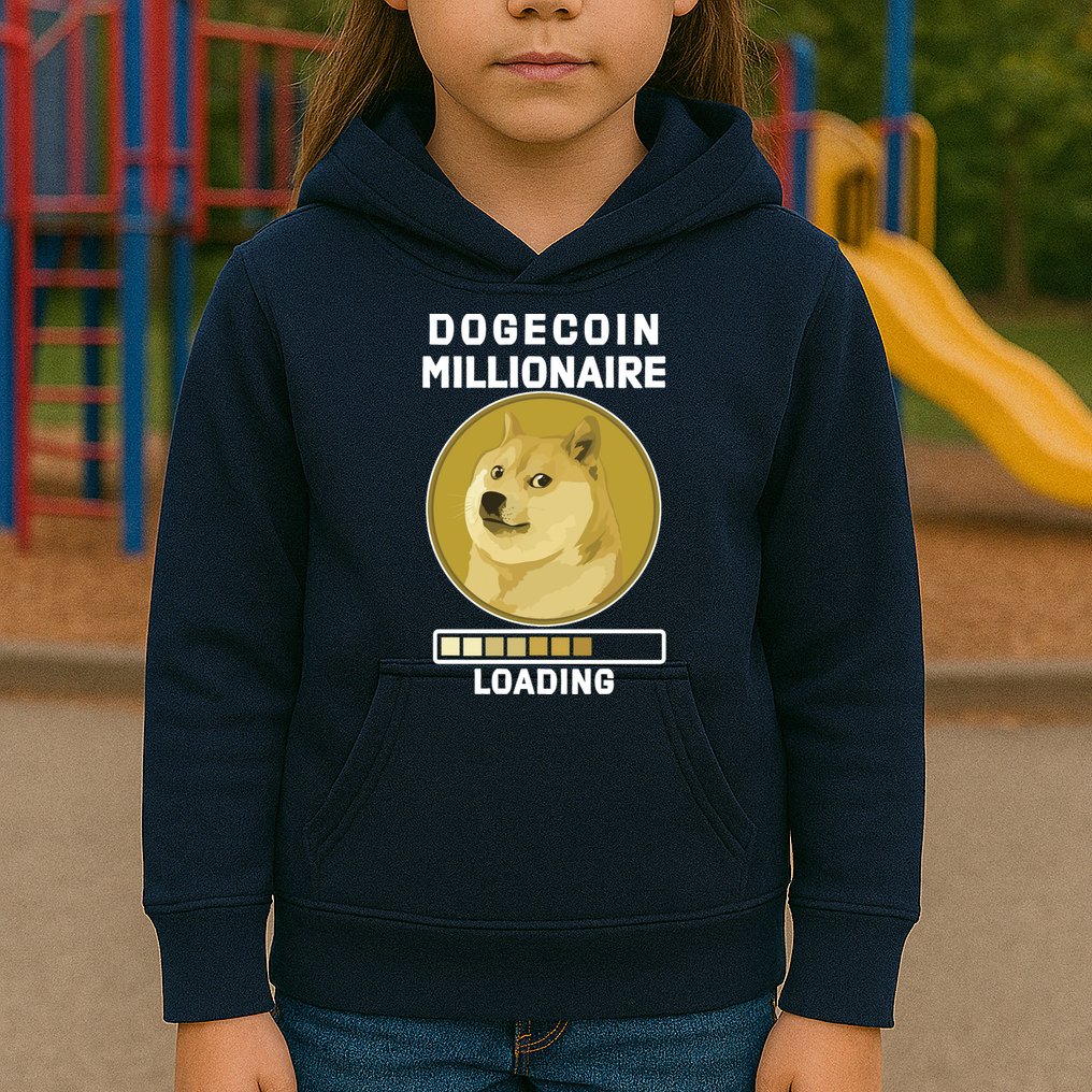 Dogecoin Millionaire Loading Funny Doge Crypto Kids Hoodie
